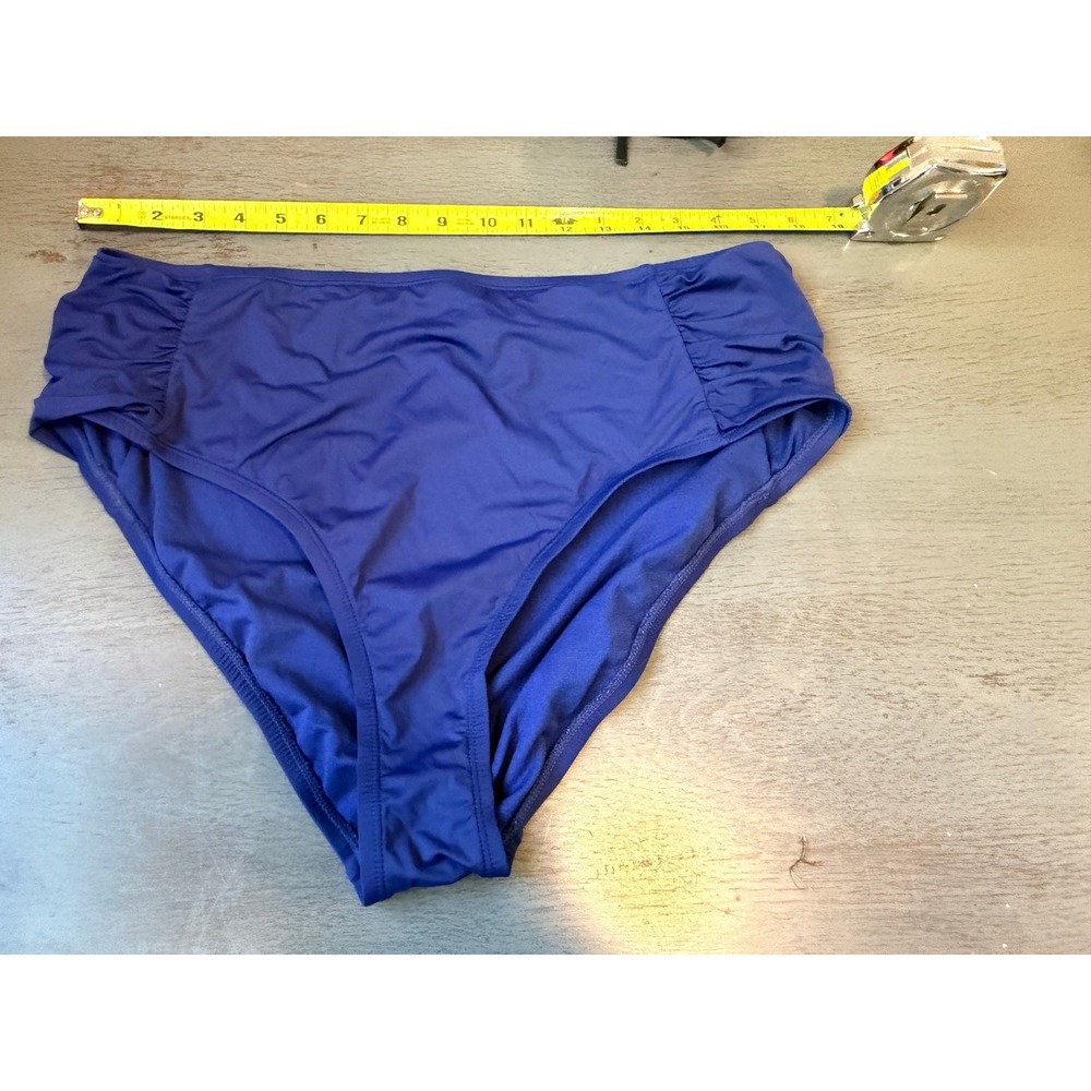 Apt. 9 Womens Royal Blue High Waisted Ruched Bikini Bottoms Size XL